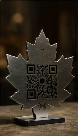 Metal Yaprak — QR & NFC menü standı