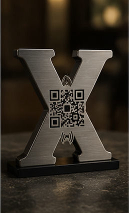 Metal Logo / Harf — QR & NFC menü standı