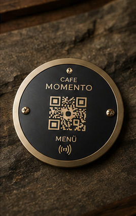 Metal Yuvarlak — QR & NFC menü standı