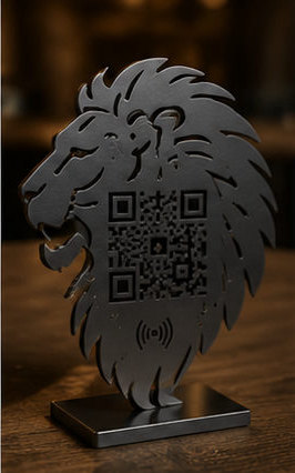 Metal Aslan — QR & NFC menü standı